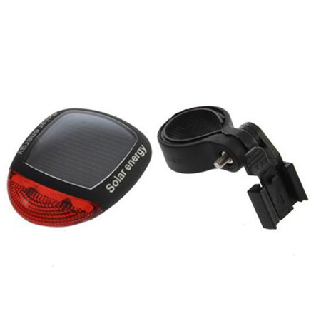 New Brand Solar Power Bike Bicycle Rear Tail Red LED Light Lamp