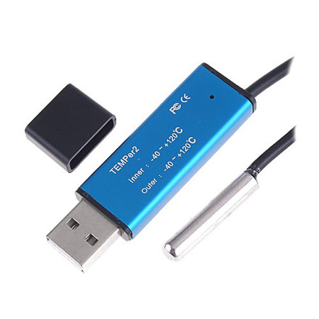 PC USB Double Sensor Thermometer Temperature Recorder