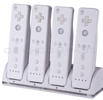 Remote Controller Charger +4 x Battery Packs for Wii