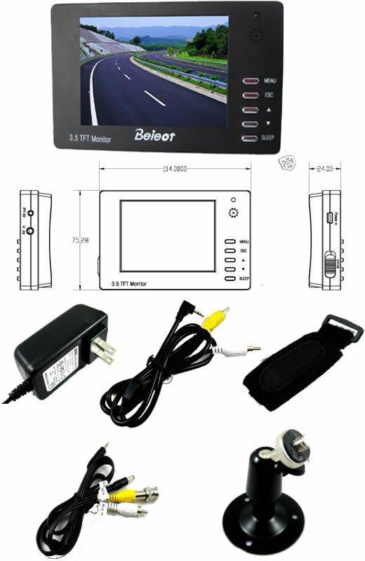 3.5inch CCTV Camera Tester TFT Monitor,Audio Input/Output